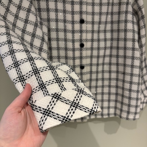 Alia Monochrome Checkered Spring Jacket 18Wide - Picture 4 of 5